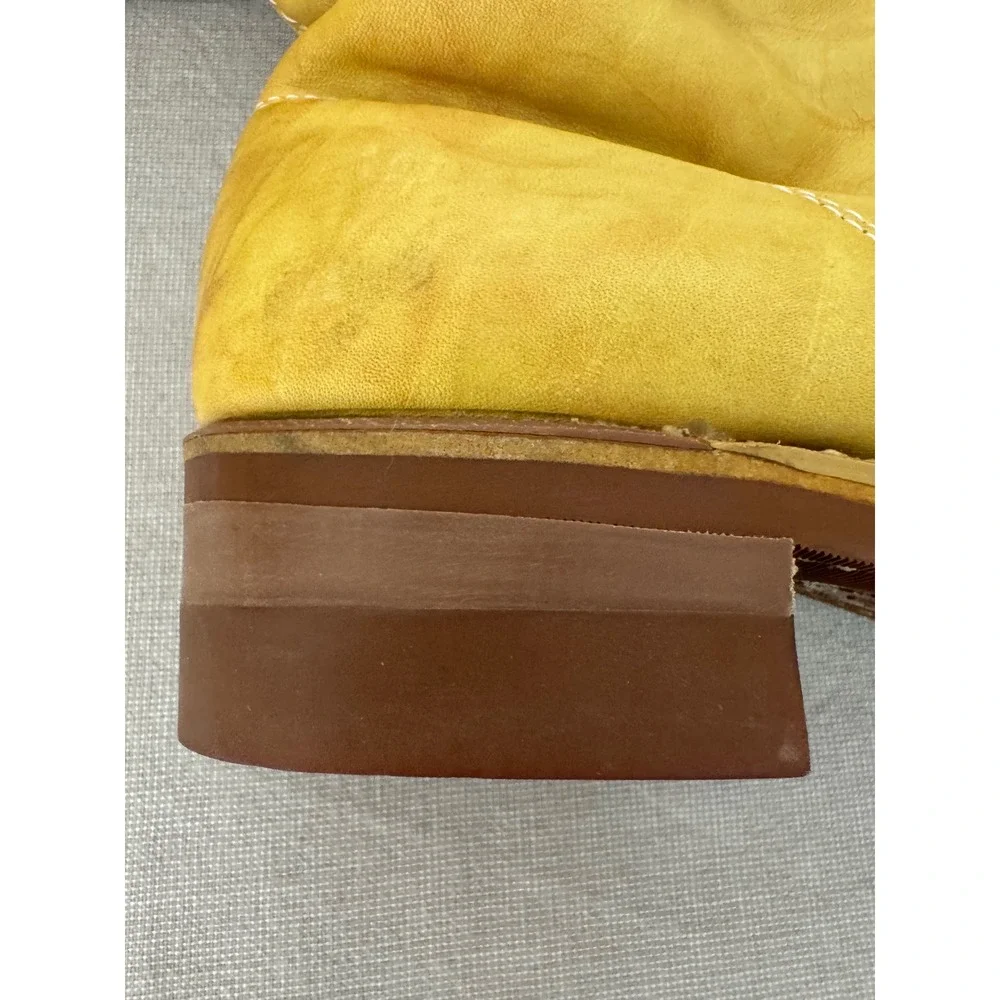 Leather Short Boots Mens 8 Tan Side Zip